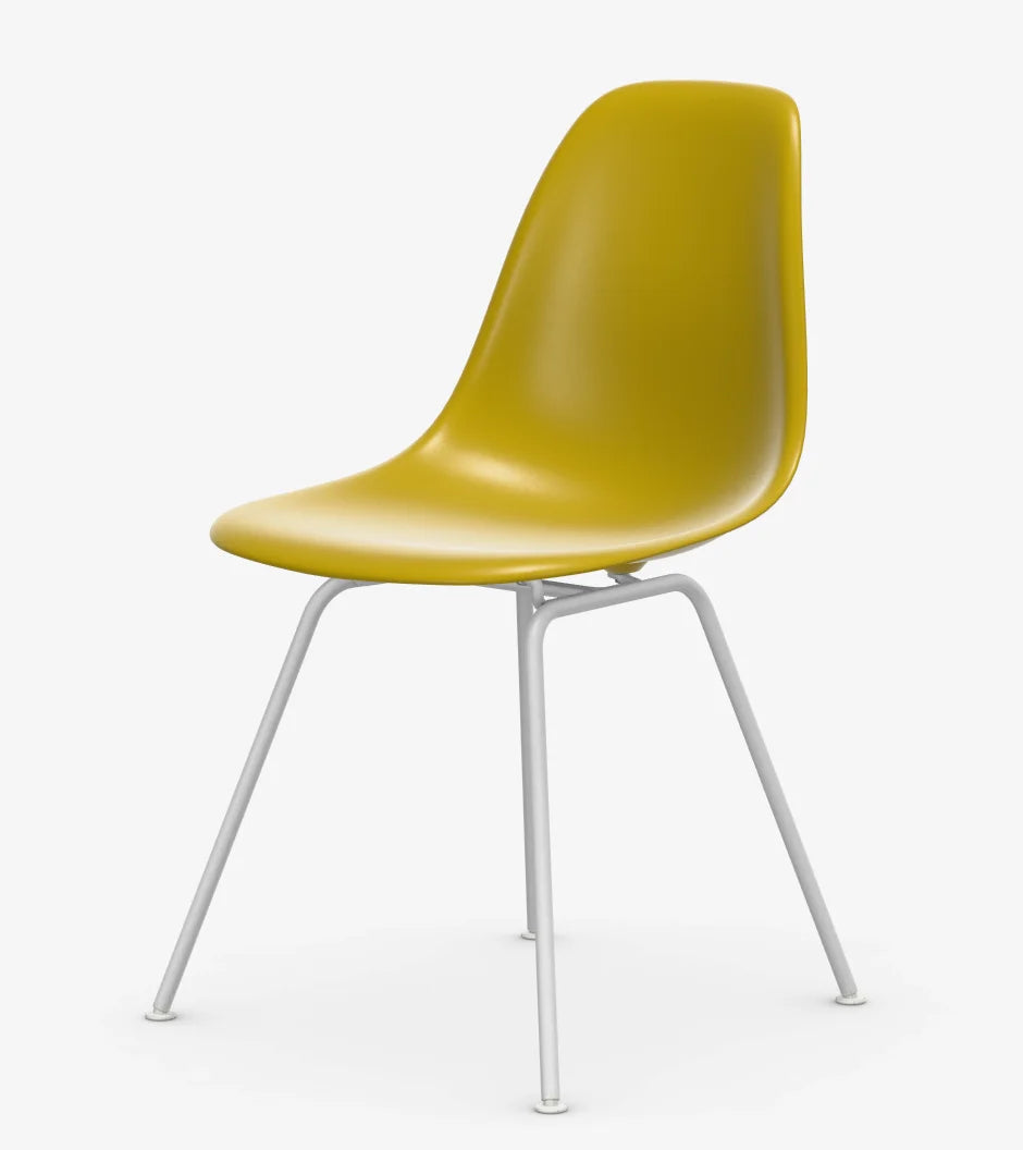 vitra Eames Plastic chair DSX RE - wit onderstel - mustard RE