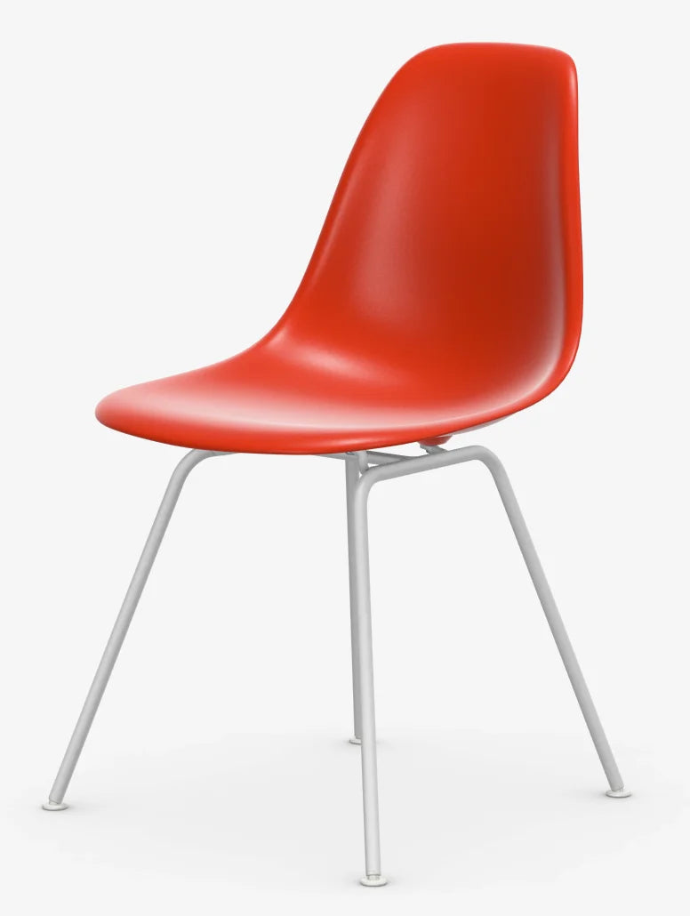 vitra Eames Plastic chair DSX RE - wit onderstel - poppy red RE