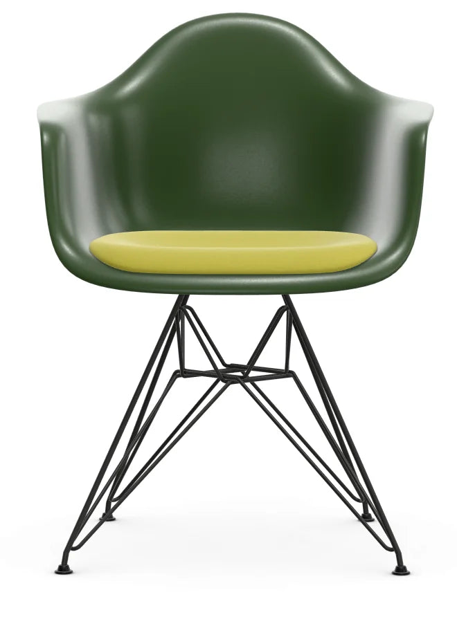 vitra Eames Plastic Chair RE ’teun editie’ - Plastic Armchair DAR RE Zwart & Forrest & yellow/pastel green