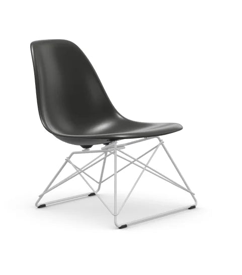 vitra Eames Plastic Side chair LSR RE - wit onderstel - deep black RE