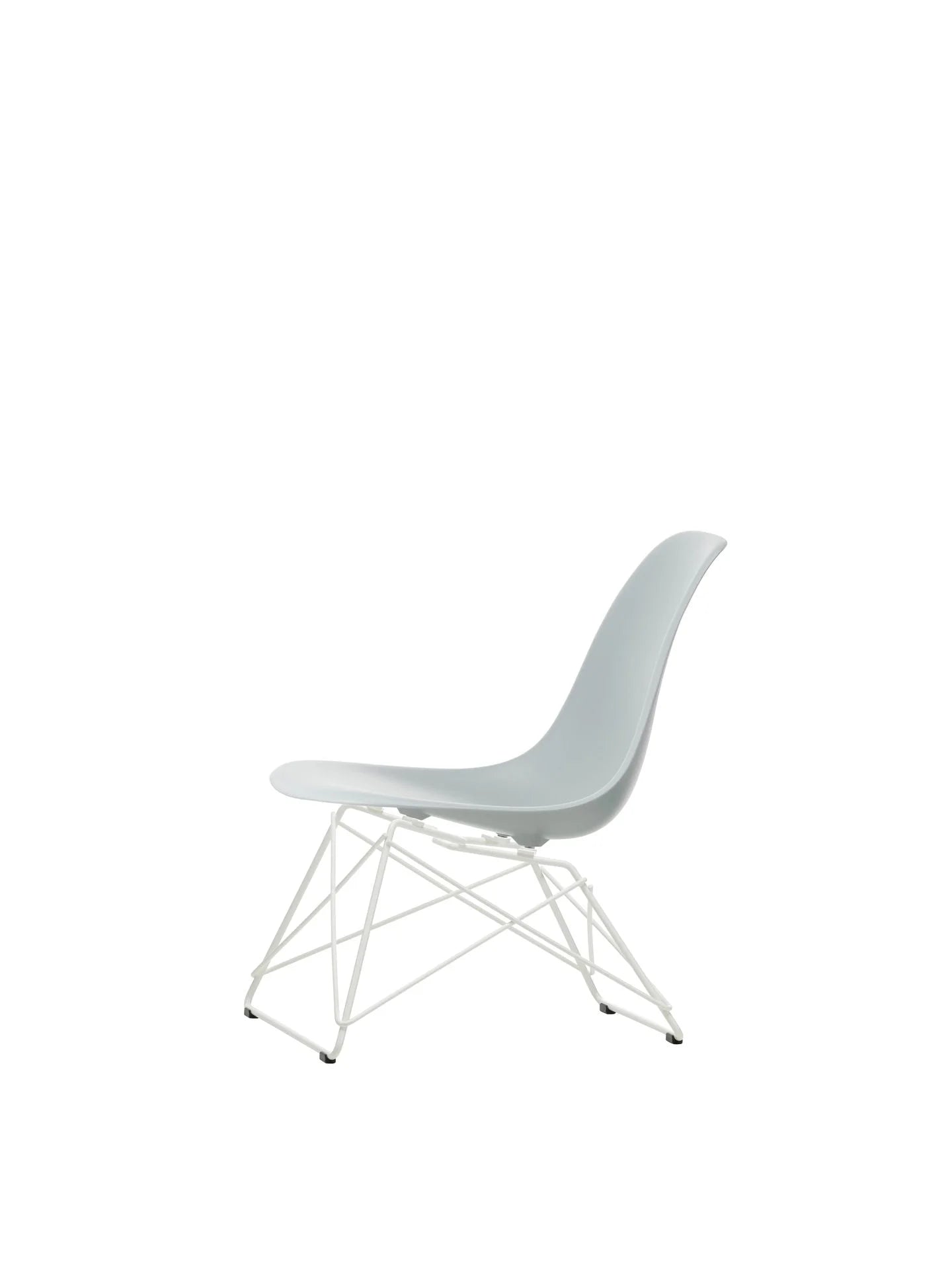 vitra Eames Plastic Side chair LSR RE - wit onderstel - Light Grey RE