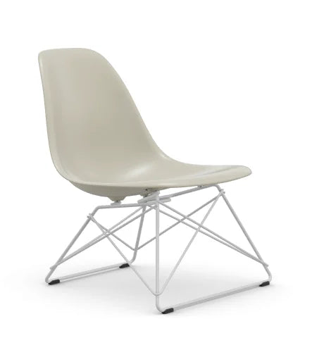 vitra Eames Plastic Side chair LSR RE - wit onderstel - pebble RE