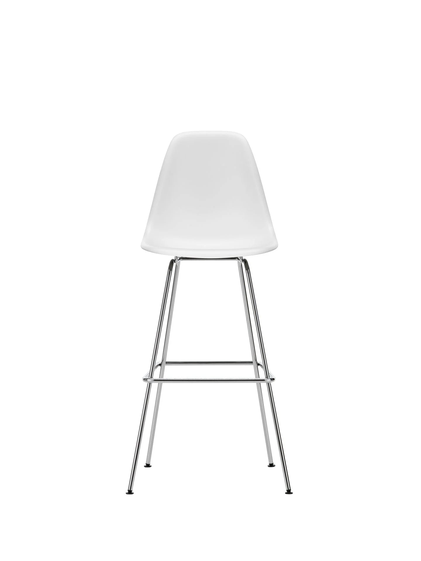 vitra Eames Plastic Stool RE high - chroom onderstel - cotton white RE