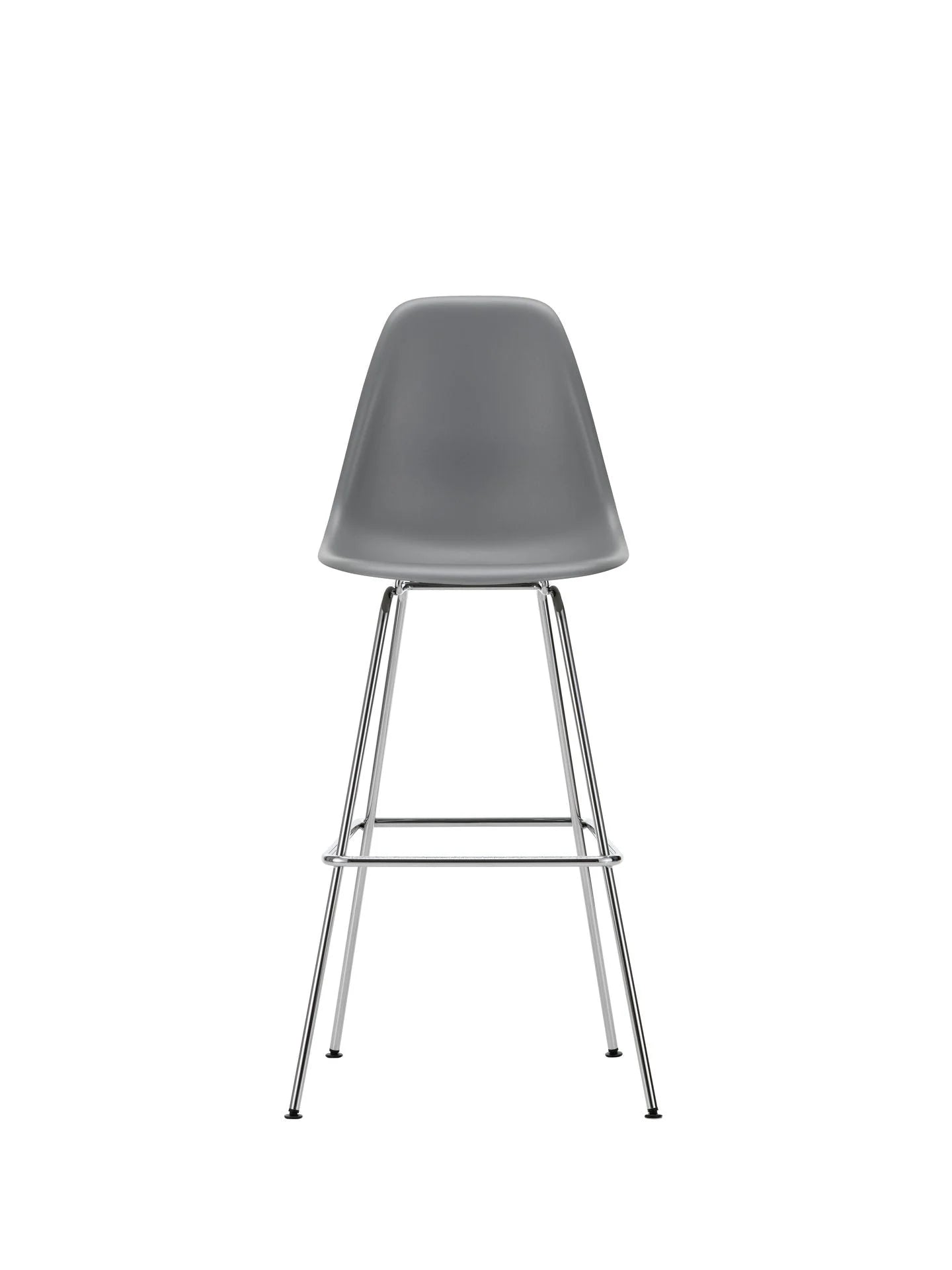 vitra Eames Plastic Stool RE high - chroom onderstel - Granite grey RE