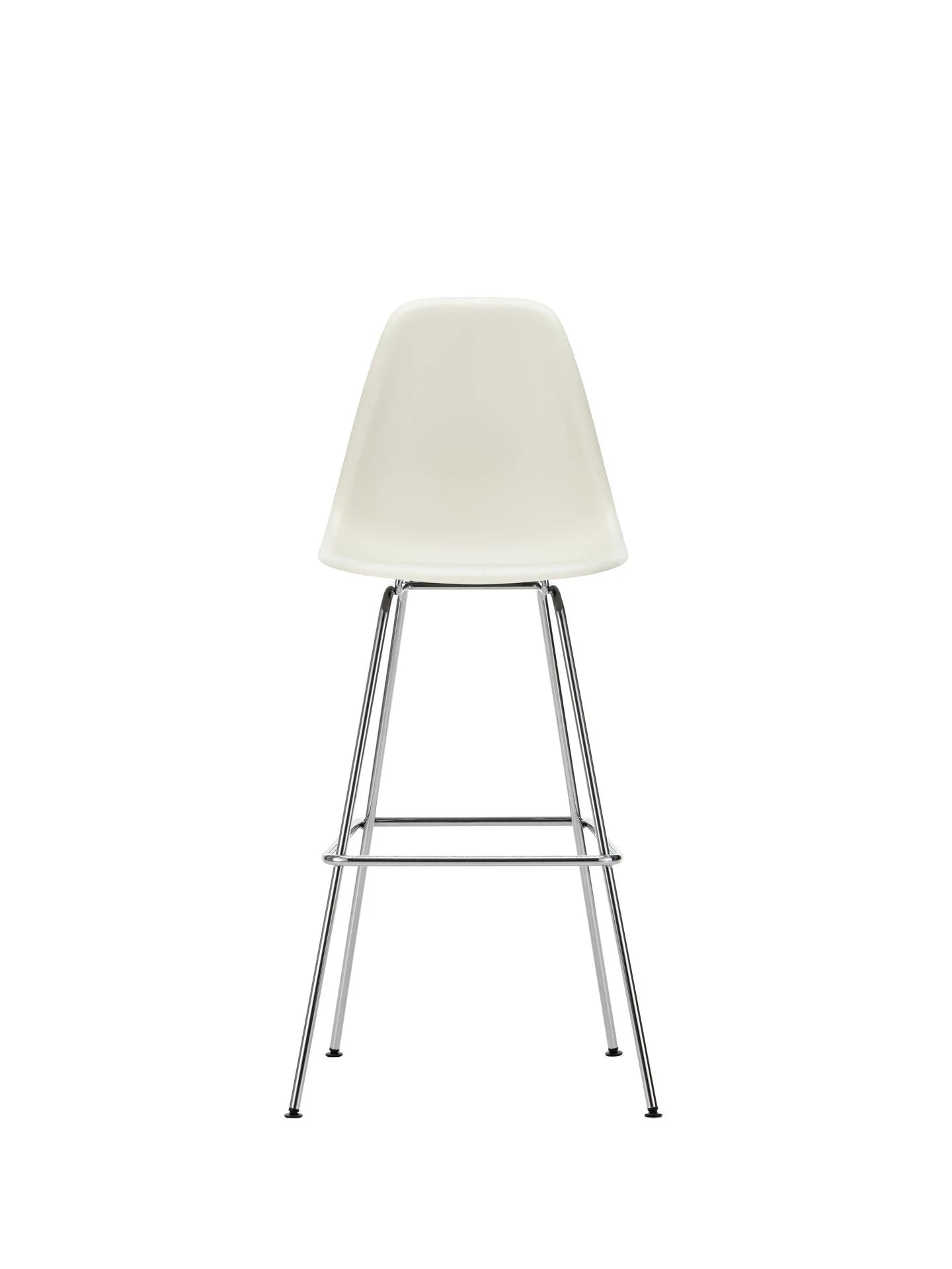 vitra Eames Plastic Stool RE high - chroom onderstel - pebble RE