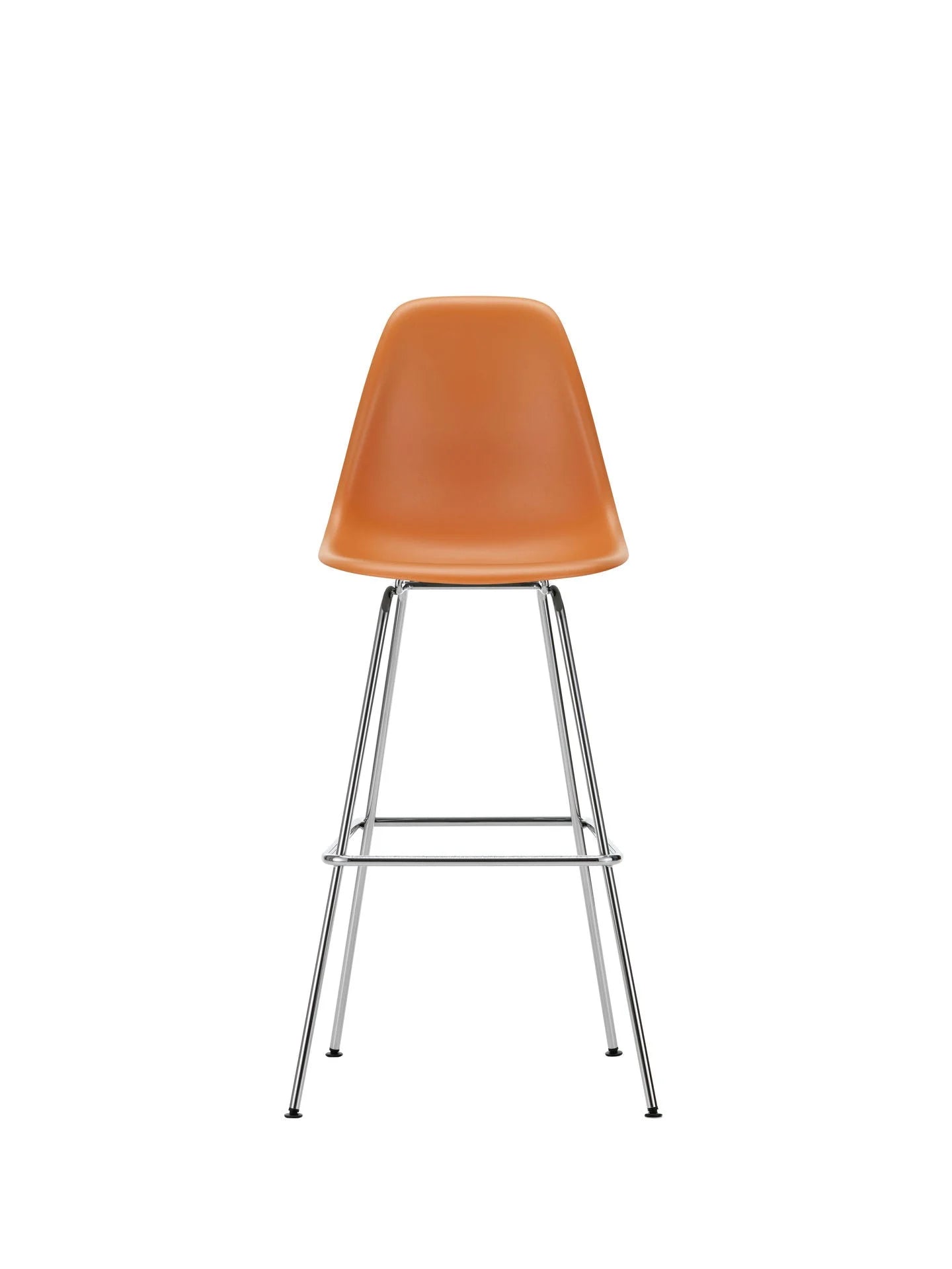 vitra Eames Plastic Stool RE high - chroom onderstel - Rusty Orange RE