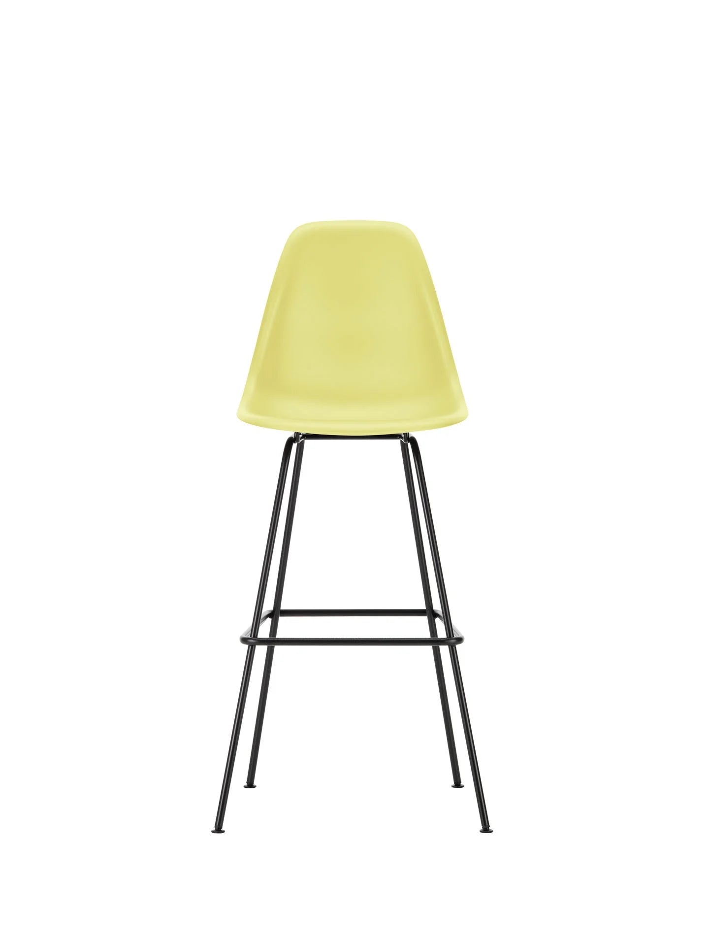 vitra Eames Plastic Stool RE high - zwart onderstel - citron RE