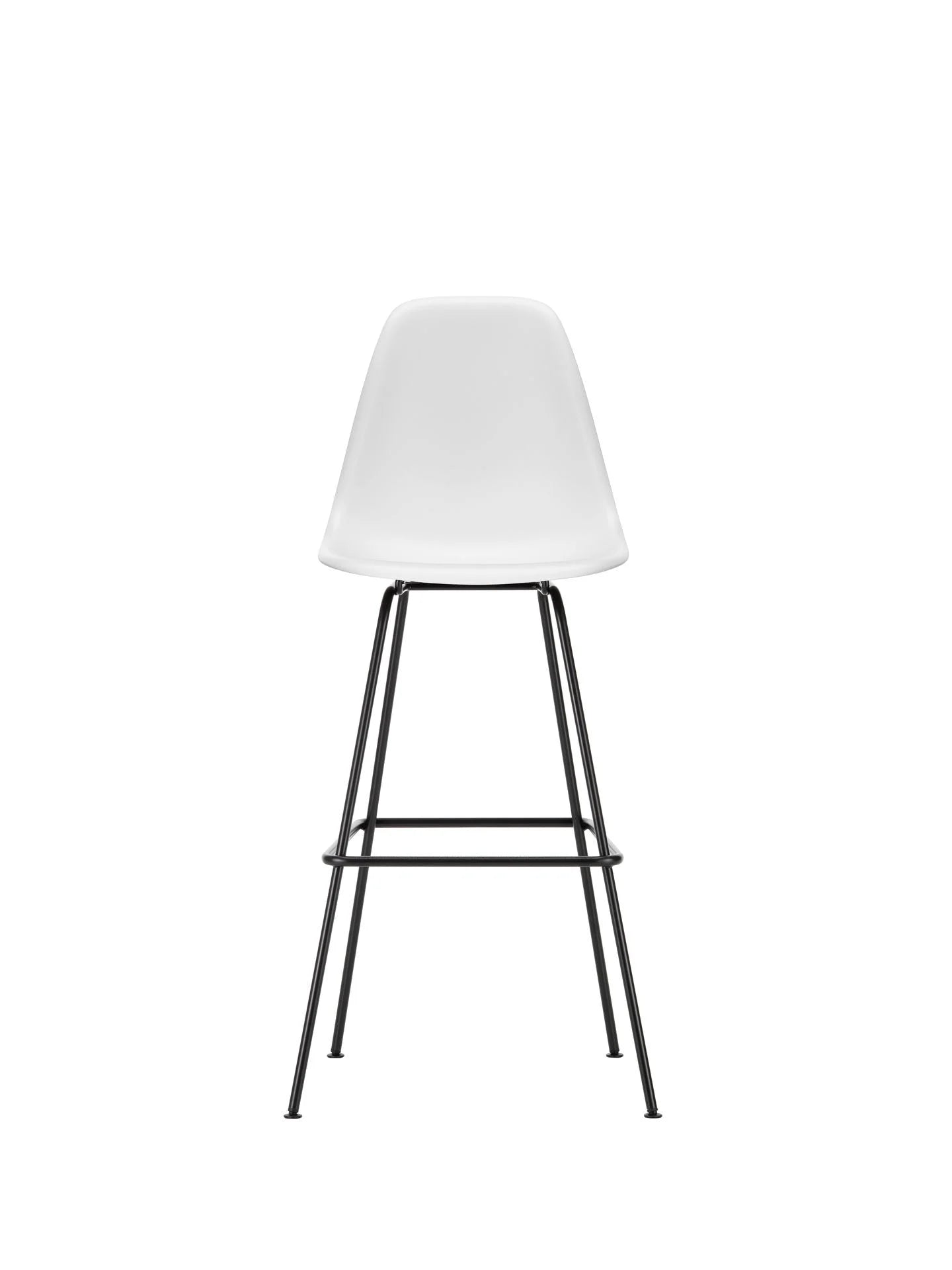 vitra Eames Plastic Stool RE high - zwart onderstel - cotton white RE
