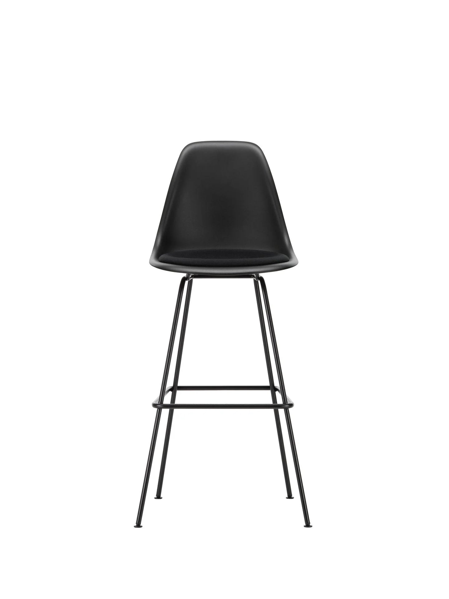 vitra Eames Plastic Stool RE high - zwart onderstel - deep black RE