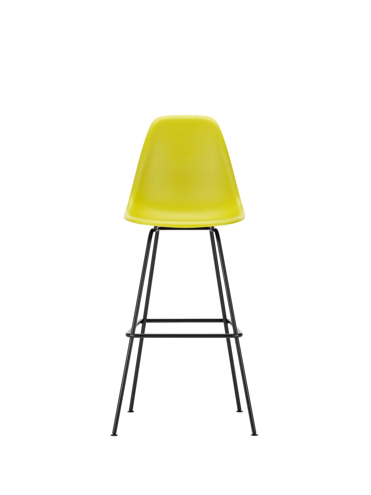 vitra Eames Plastic Stool RE high - zwart onderstel - mustard RE