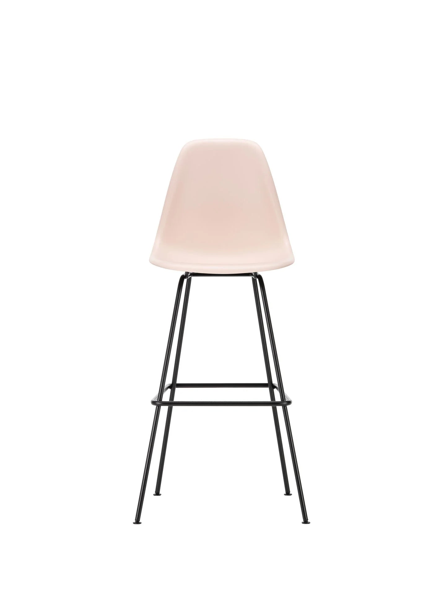 vitra Eames Plastic Stool RE high - zwart onderstel - pale rose RE
