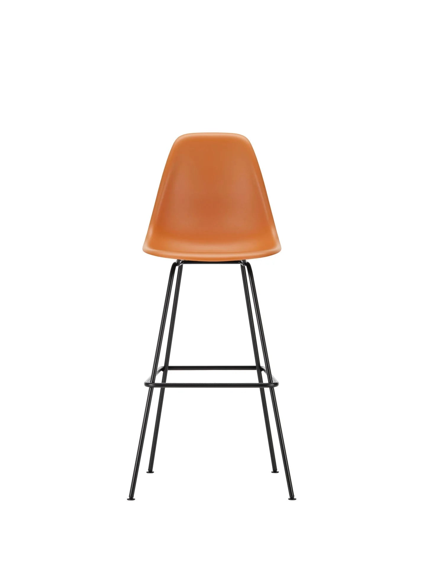 vitra Eames Plastic Stool RE high - zwart onderstel - Rusty Orange RE
