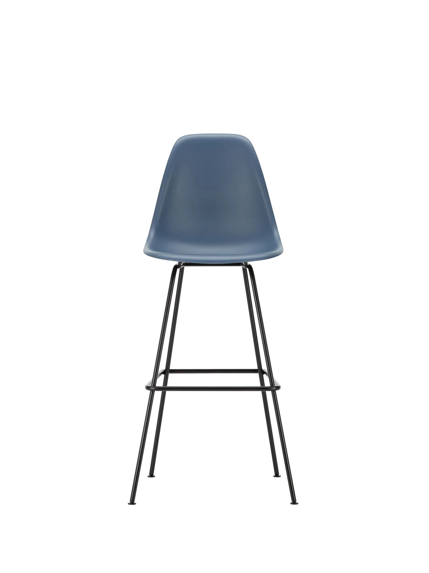 vitra Eames Plastic Stool RE high - zwart onderstel - sea blue RE