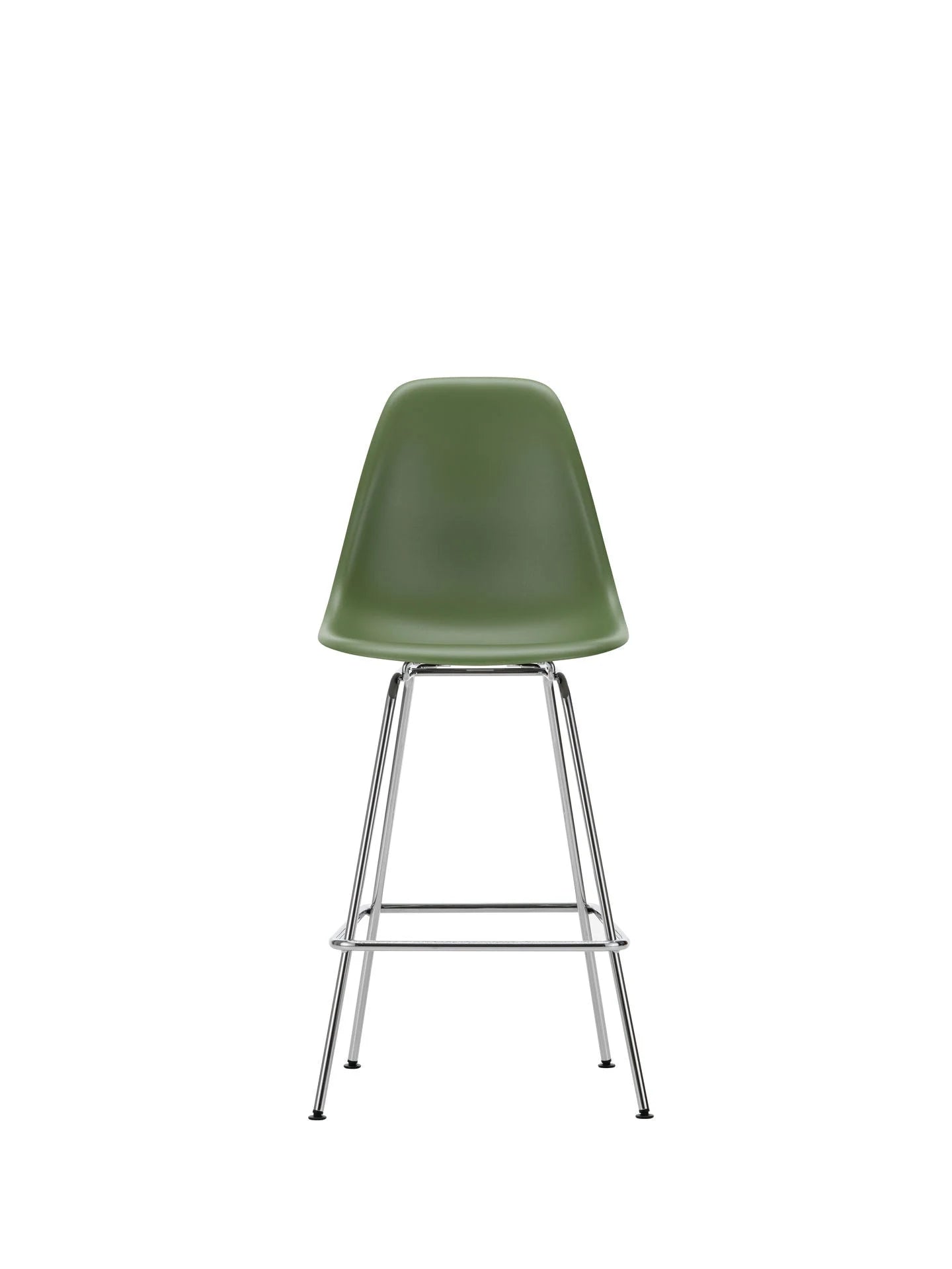 vitra Eames Plastic Stool RE medium - chroom onderstel - forest green RE