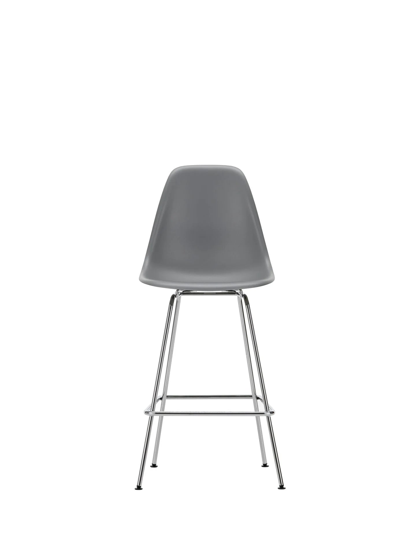 vitra Eames Plastic Stool RE medium - chroom onderstel - Granite grey RE