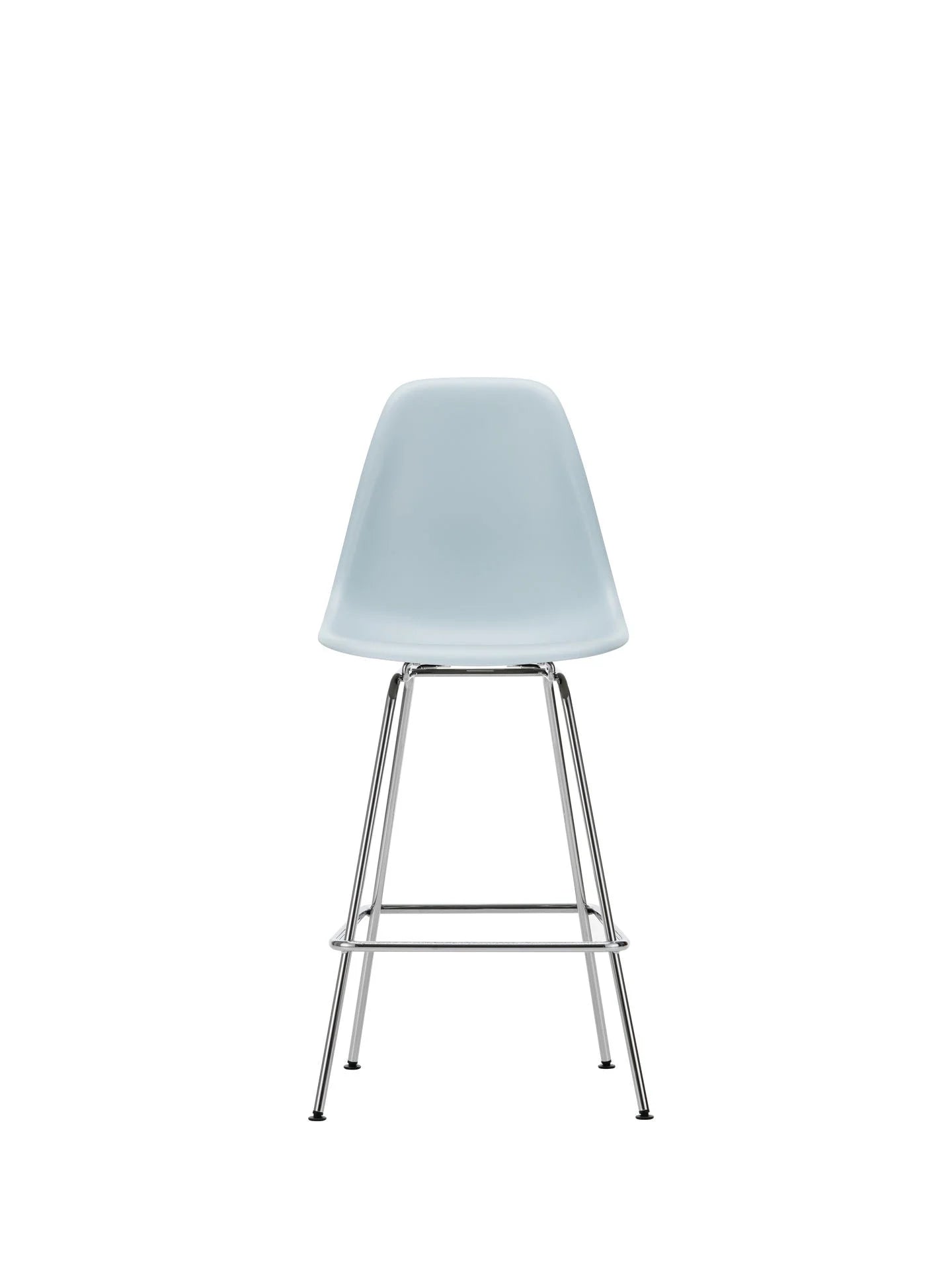 vitra Eames Plastic Stool RE medium - chroom onderstel - ice grey RE