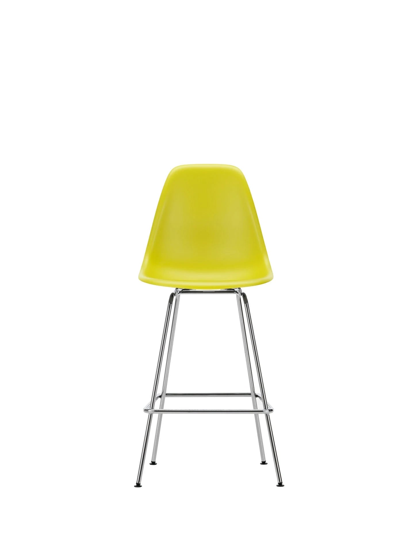 vitra Eames Plastic Stool RE medium - chroom onderstel - mustard RE
