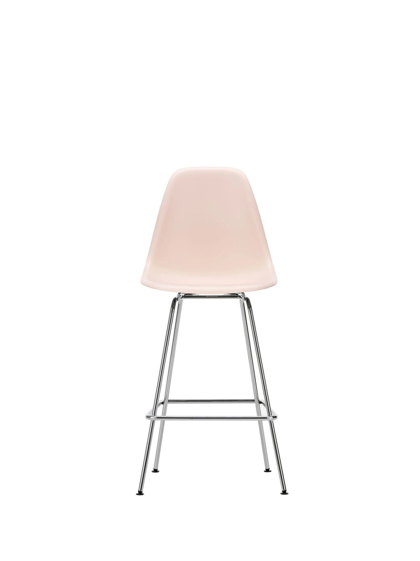 vitra Eames Plastic Stool RE medium - chroom onderstel - pale rose RE