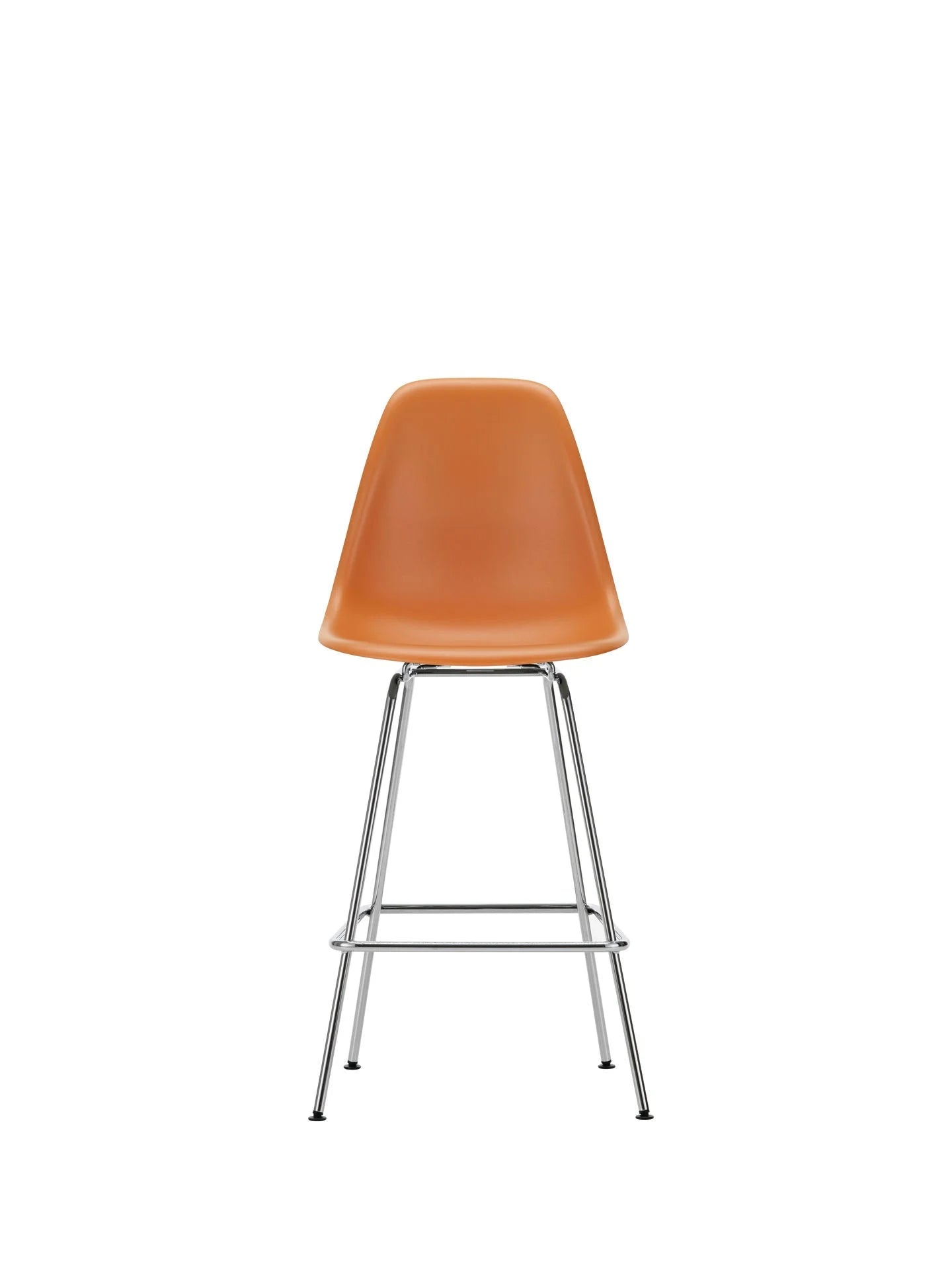vitra Eames Plastic Stool RE medium - chroom onderstel - Rusty Orange RE