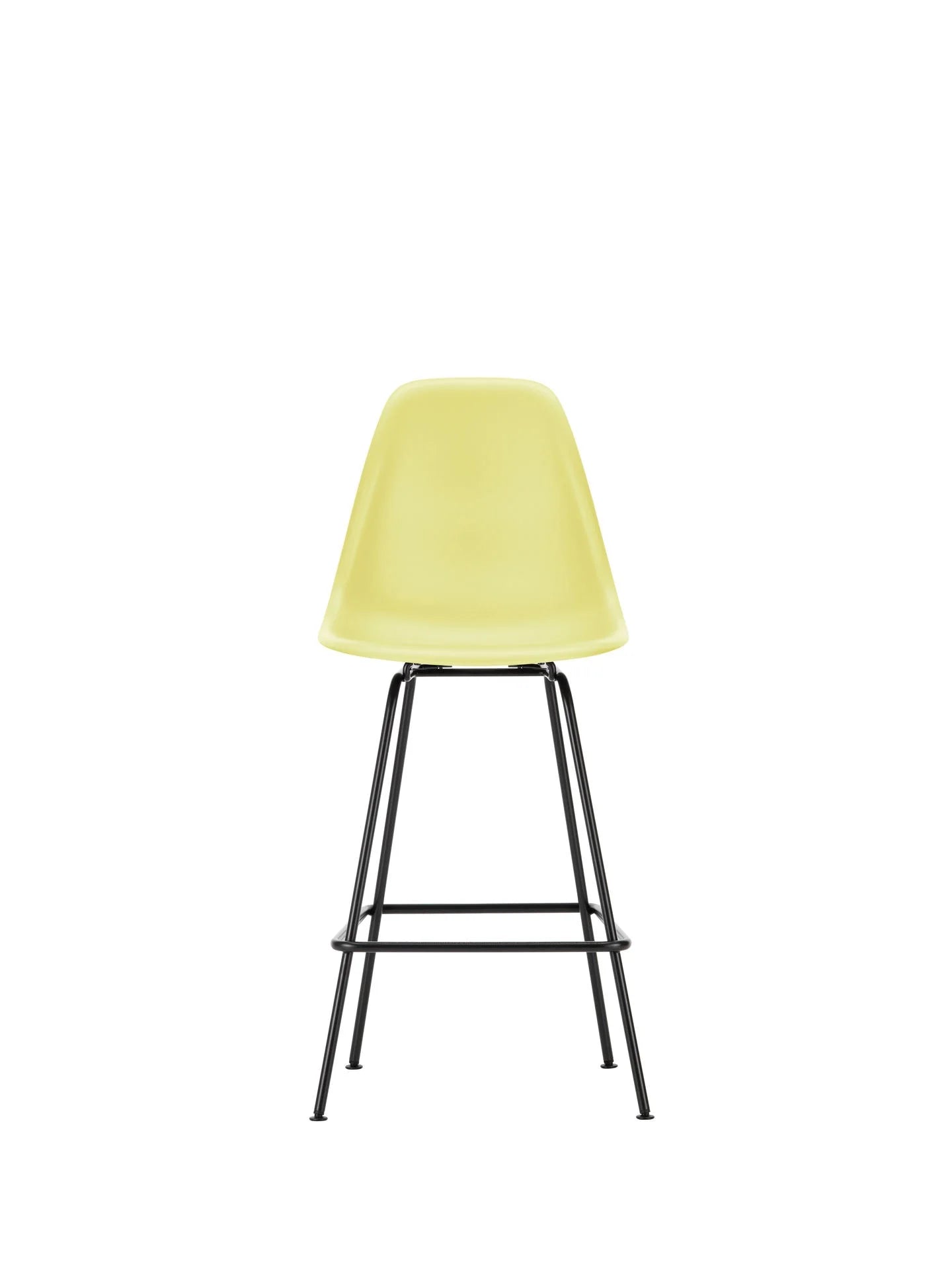 vitra Eames Plastic Stool RE medium - zwart onderstel - citron RE