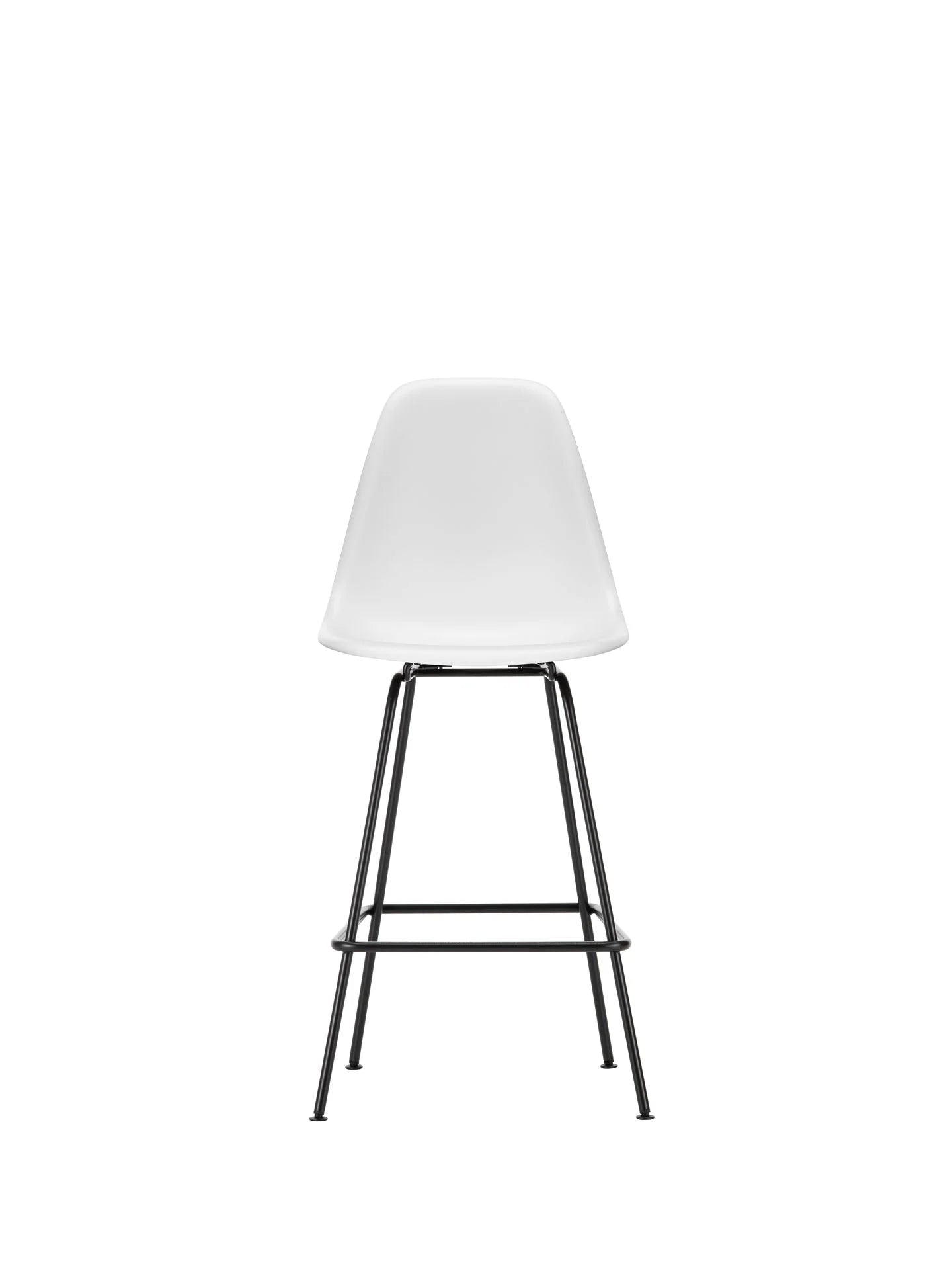vitra Eames Plastic Stool RE medium - zwart onderstel - cotton white RE