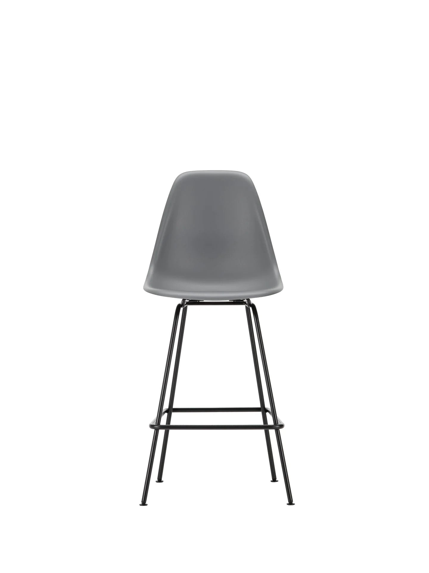 vitra Eames Plastic Stool RE medium - zwart onderstel - Granite grey RE