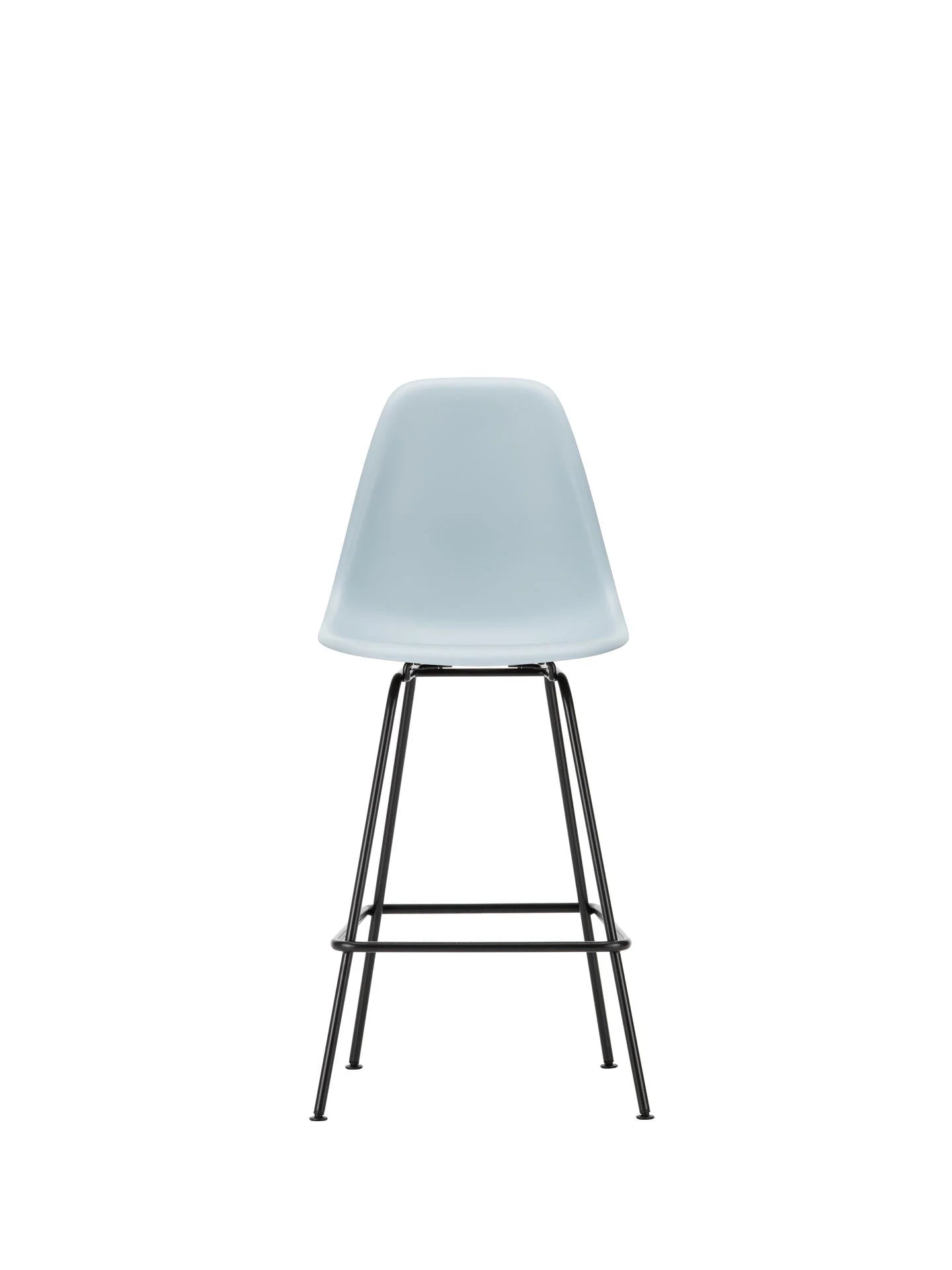 vitra Eames Plastic Stool RE medium - zwart onderstel - ice grey RE