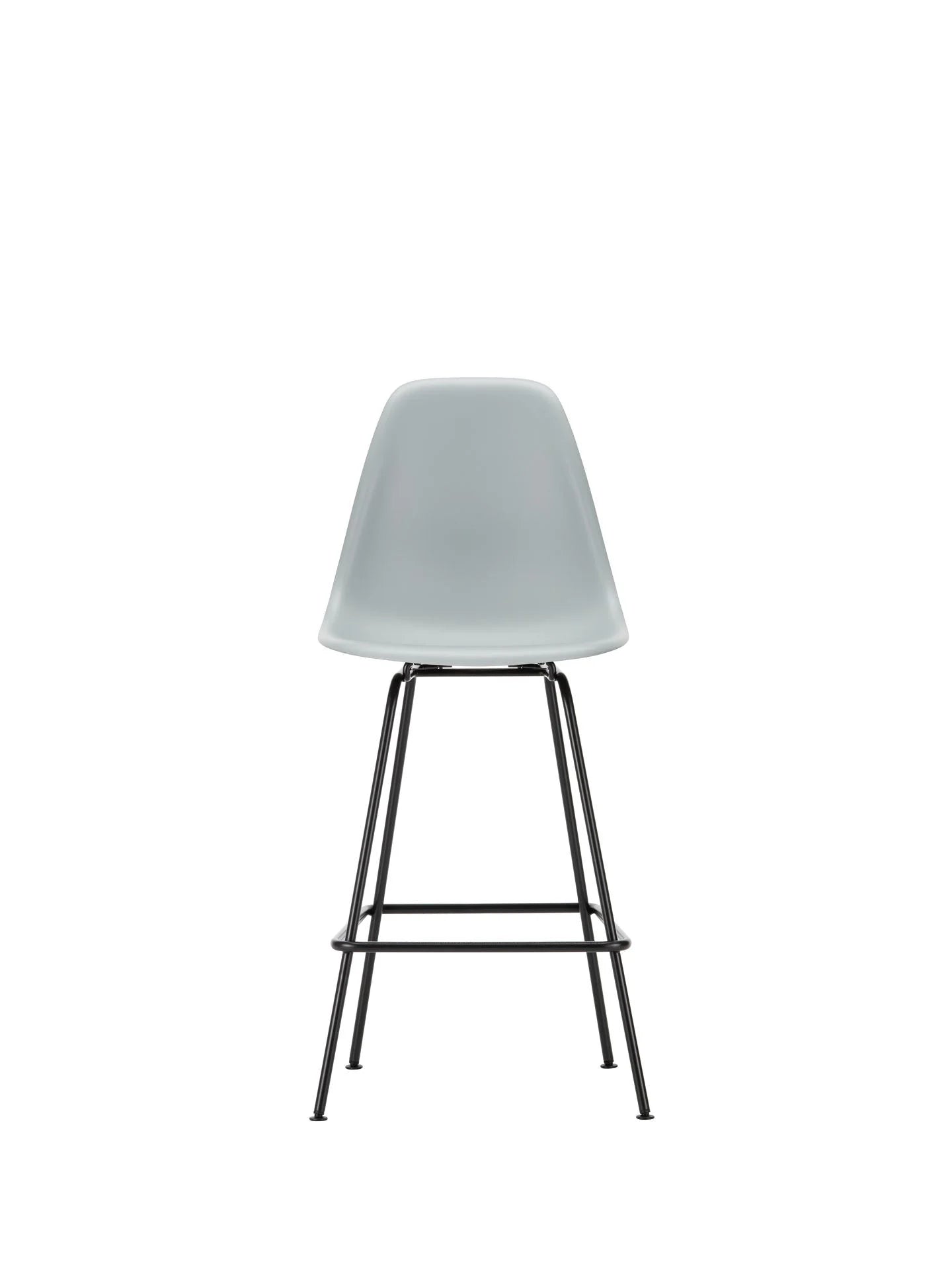vitra Eames Plastic Stool RE medium - zwart onderstel - Light Grey RE