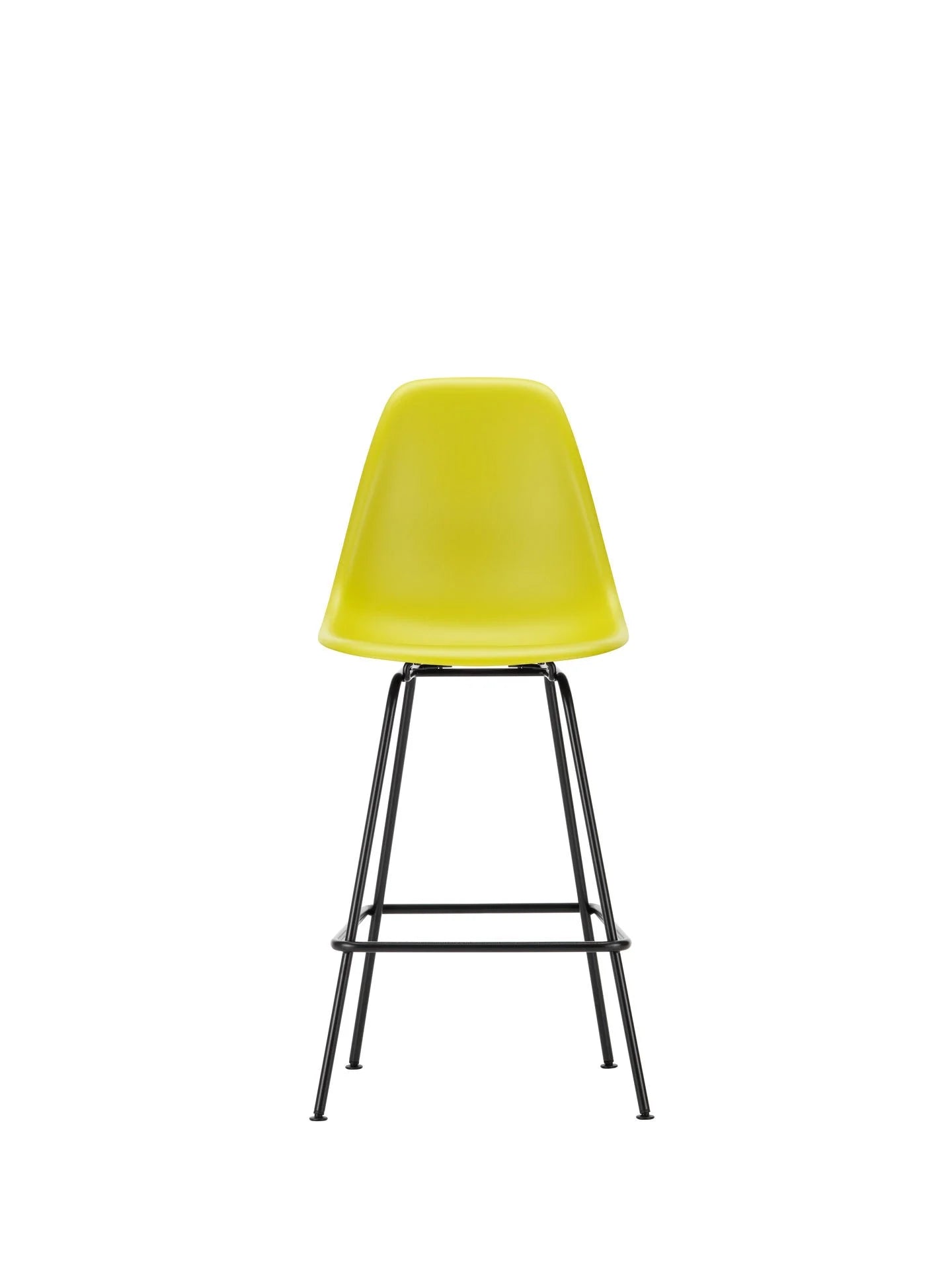 vitra Eames Plastic Stool RE medium - zwart onderstel - mustard RE