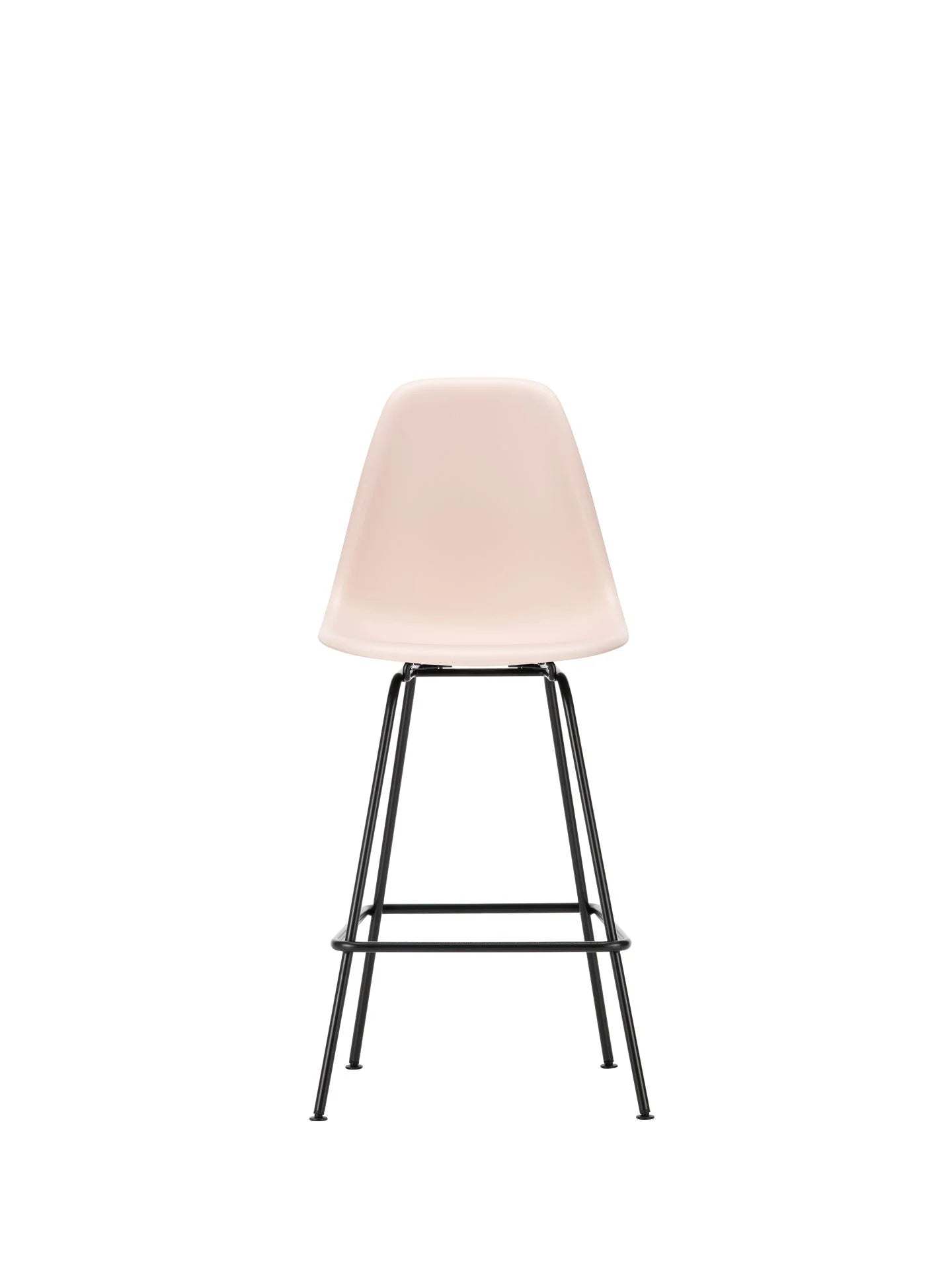 vitra Eames Plastic Stool RE medium - zwart onderstel - pale rose RE
