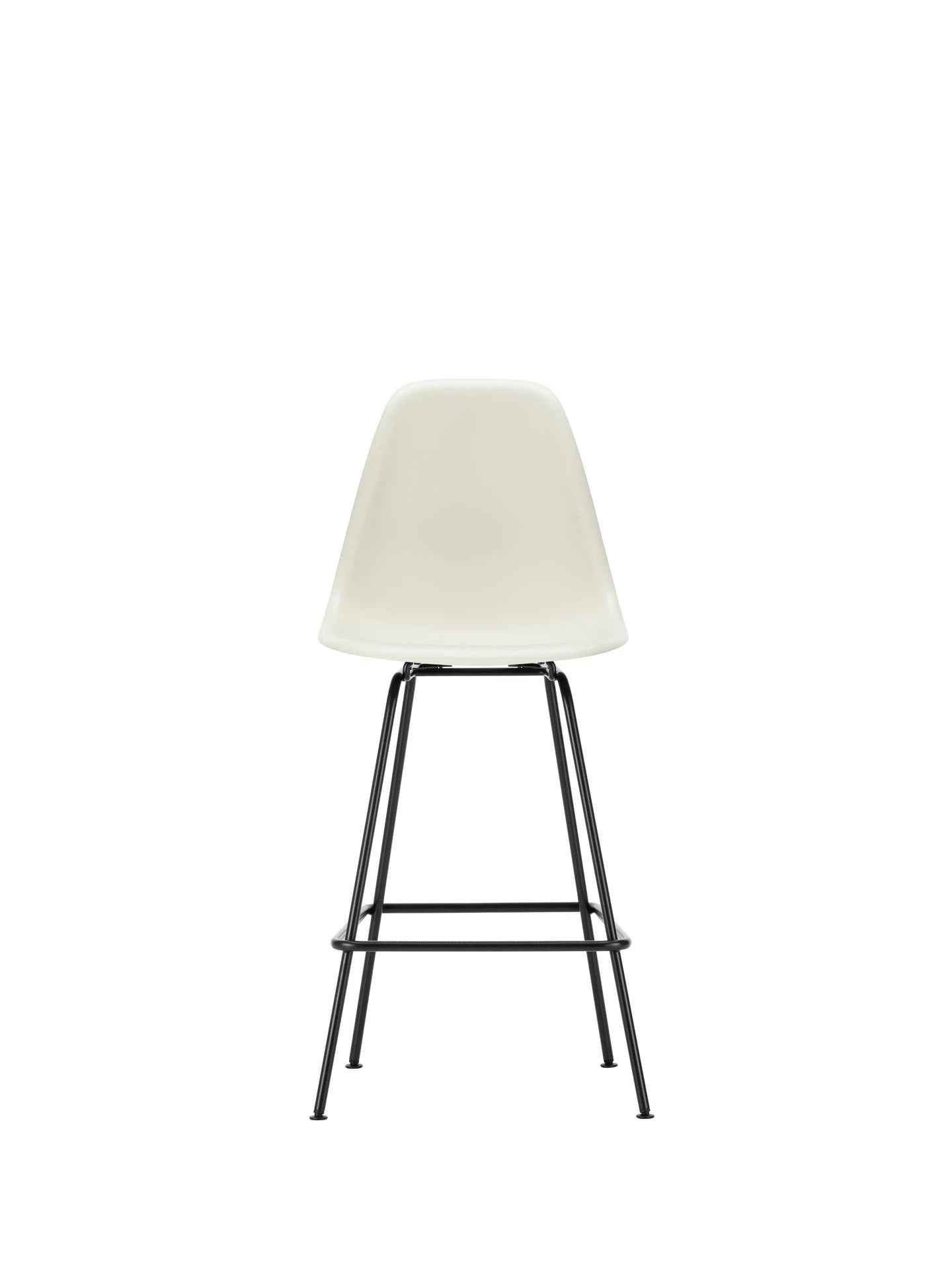 vitra Eames Plastic Stool RE medium - zwart onderstel - pebble RE