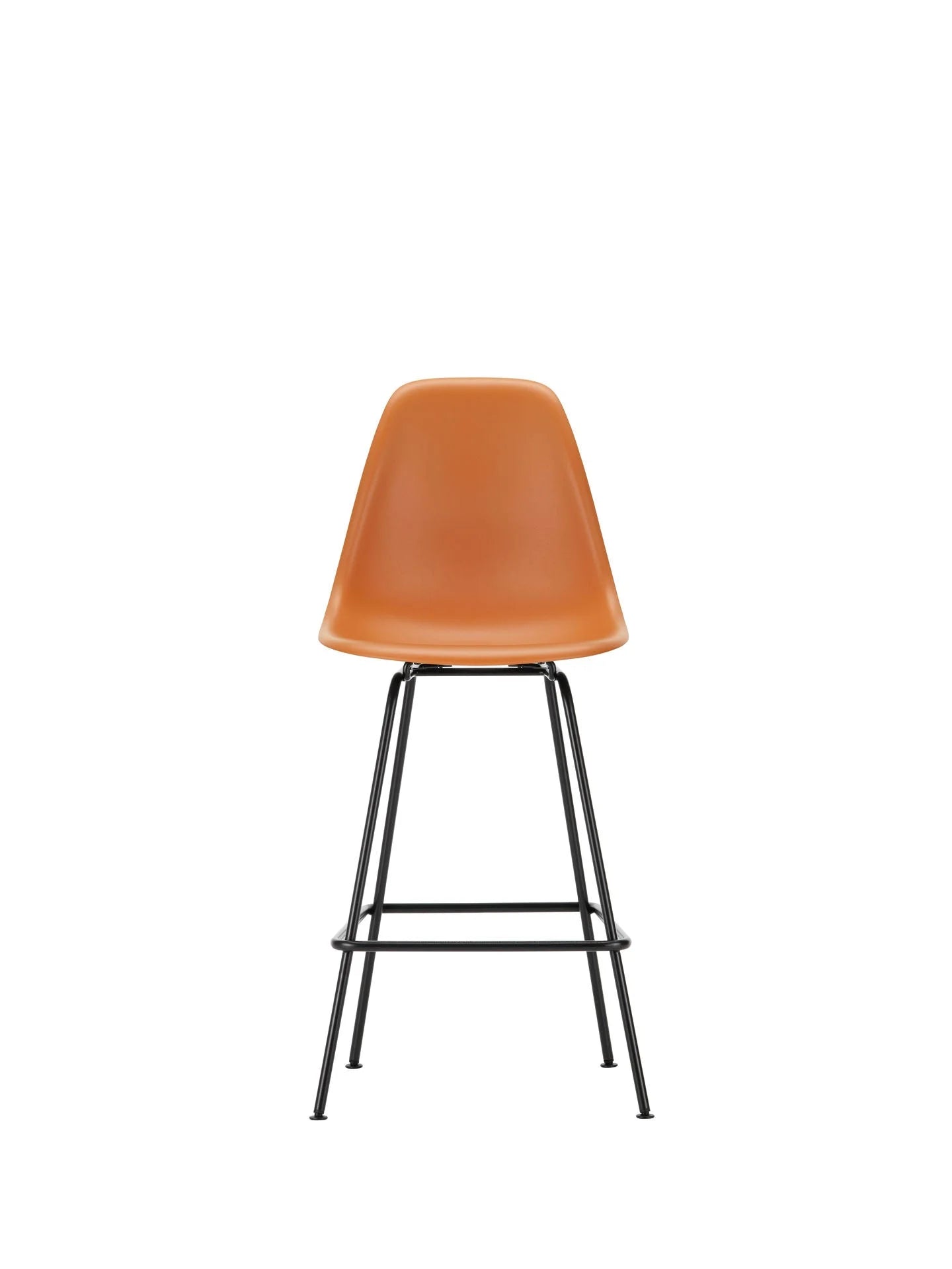 vitra Eames Plastic Stool RE medium - zwart onderstel - Rusty Orange RE
