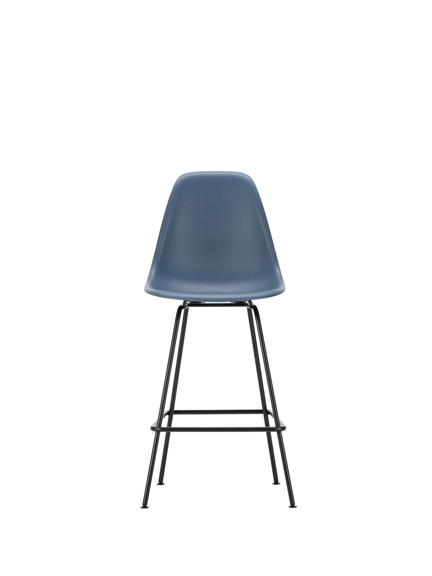 vitra Eames Plastic Stool RE medium - zwart onderstel - sea blue RE