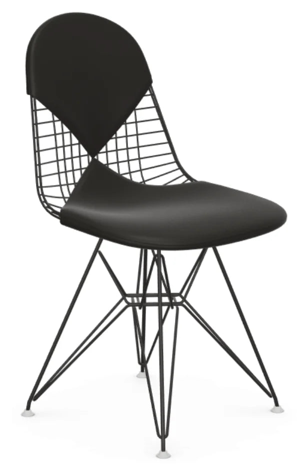 vitra Eames Wire Chair DKR-2 - leder - basic dark - nero premium