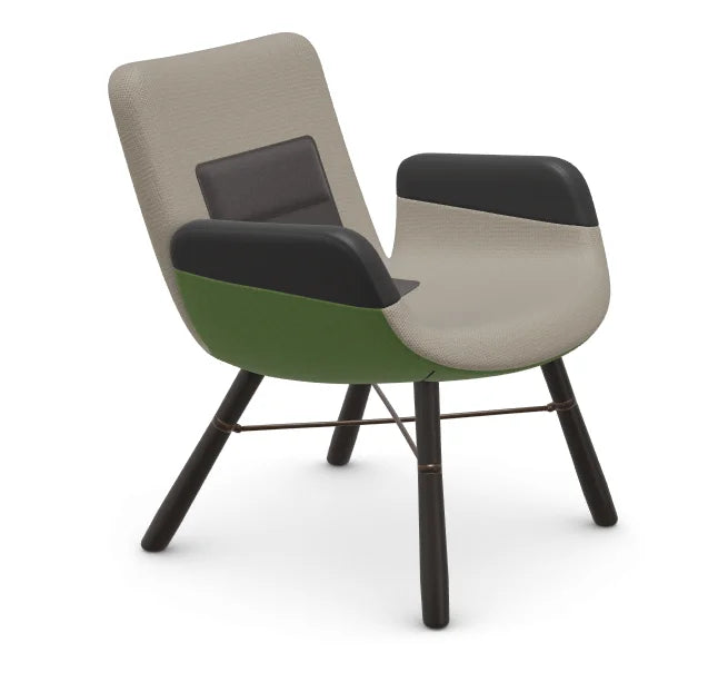 vitra East River Chair - green mix - donker eiken