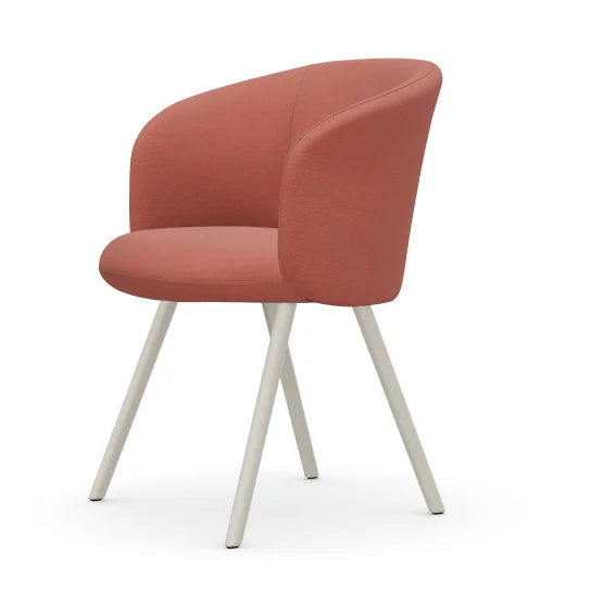 vitra Mikado Arm Chair - Credo - aluminium/chalk - Credo pale rose/dark orange