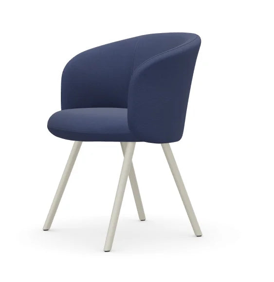 vitra Mikado Arm Chair - Credo - aluminium/chalk - Credo royal blue/elephant