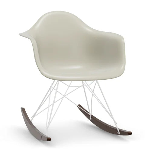 vitra Plastic Armchair RAR RE - wit & esdoorn donker onderstel - pebble RE