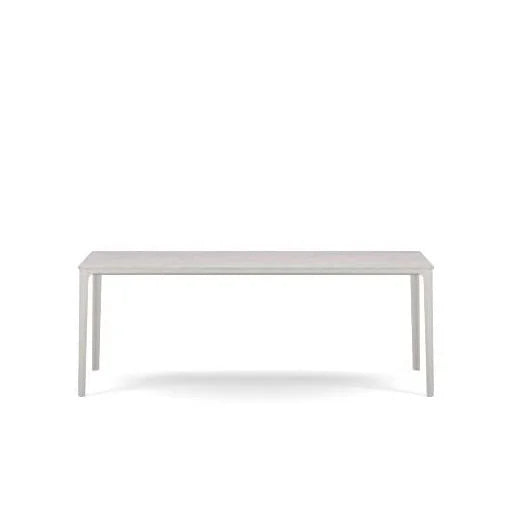 vitra Plate Dining Table - wit onderstel - Carrara marmer - 90 x 200 cm.