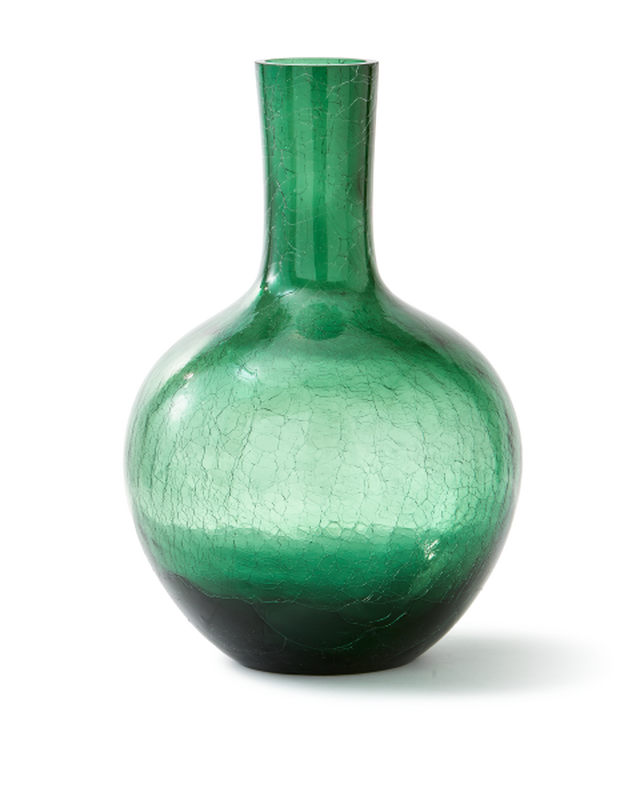 pols potten vaas Ball Body - glas crackled - Groen S