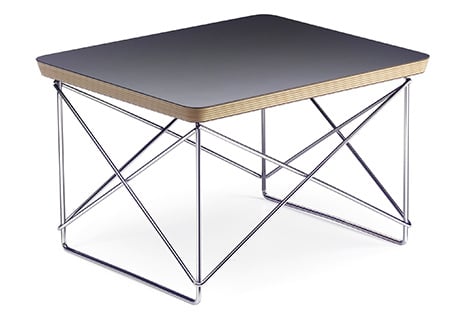 vitra Eames Occasional Table LTR - HPL zwart - onderstel chroom