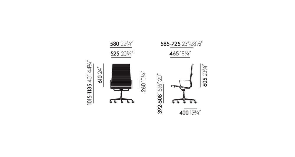 vitra Eames Aluminium Chair EA 119 - Work - leder