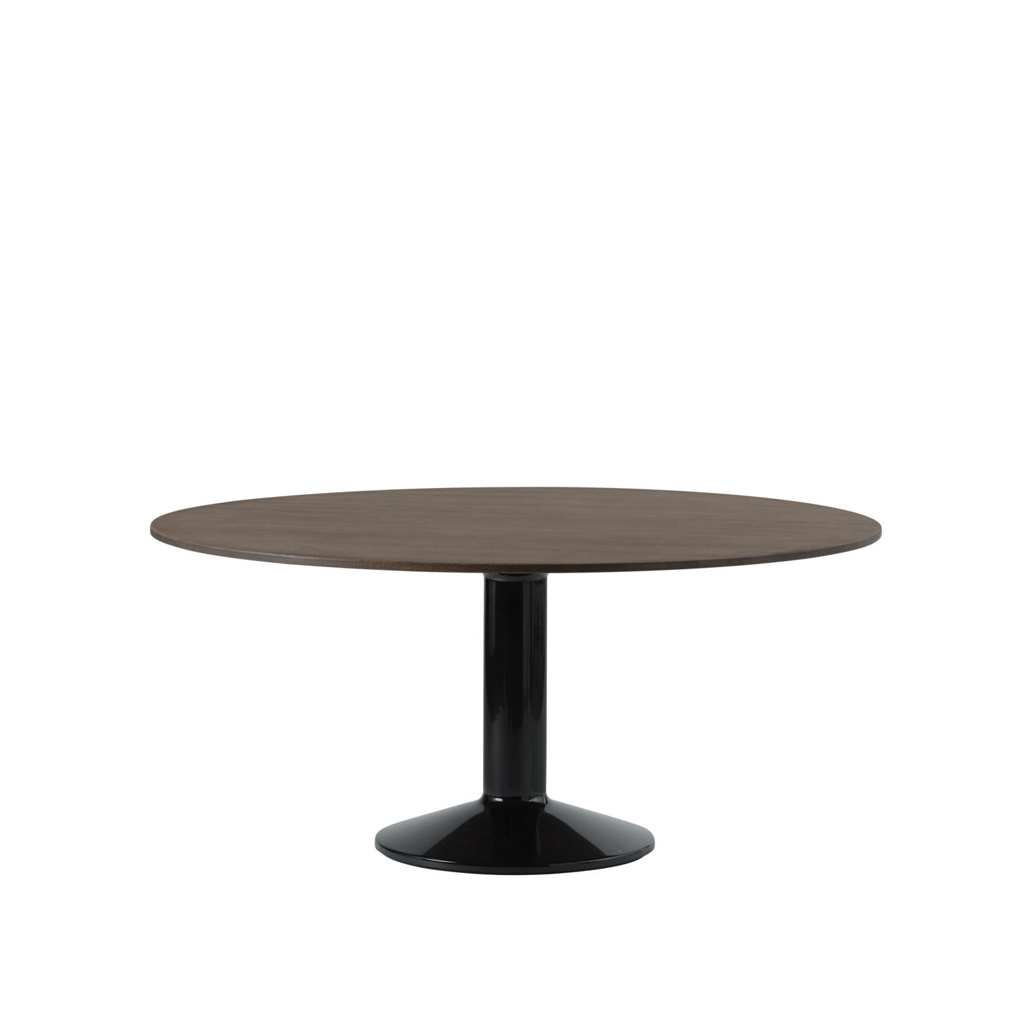 Muuto tafel Midst - Ø 160 cm. - donker geolied eiken / zwart