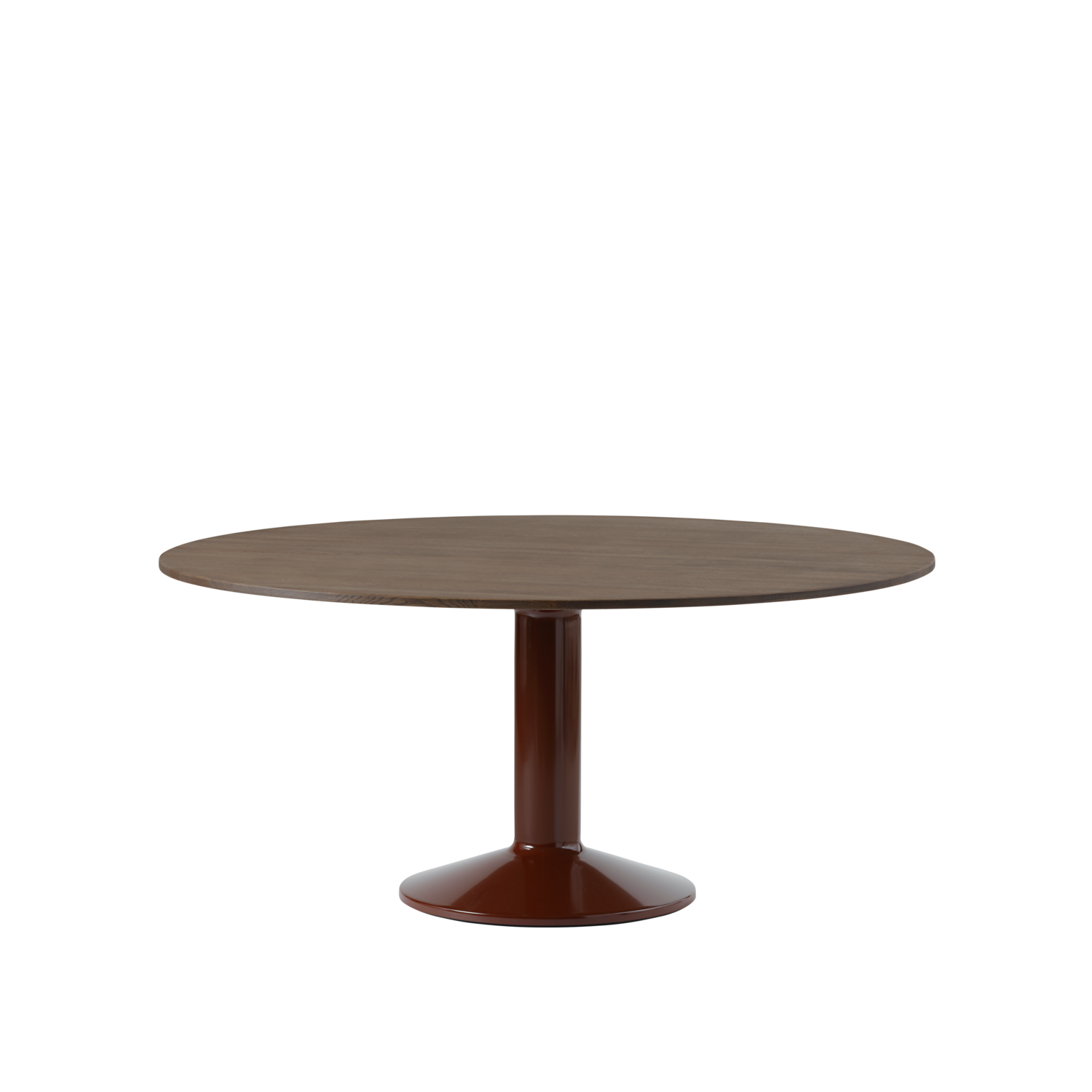 Muuto tafel Midst - Ø 160 cm. - donker geolied eiken / rood