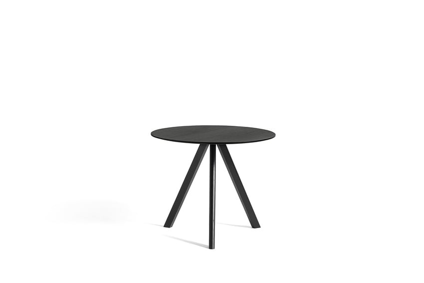 Hay Design tafel CPH 20 - Ø 90 cm. - lacquered solid black oak frame - top black oak