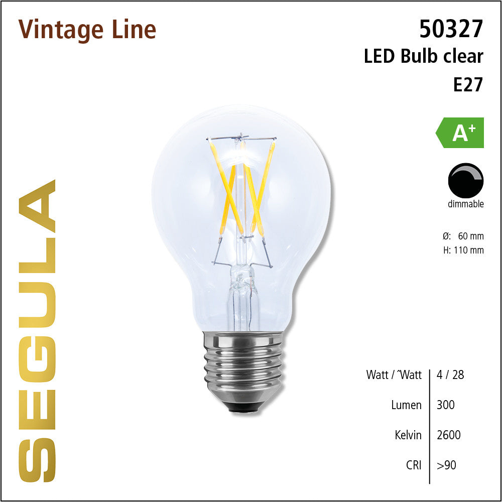 Segula vintage LED lamp E27 helder - 4W - Segula vintage lamp E27 helder 4W