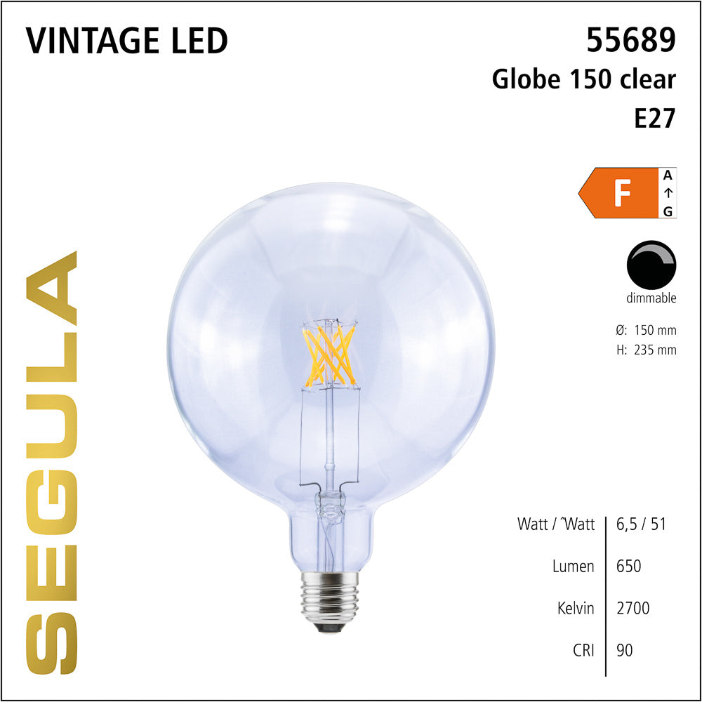 Segula vintage LED Globe Ø 15 cm. E27 - 7W - Segula vintage LED Globe Ø 15 cm. E27 - 7W