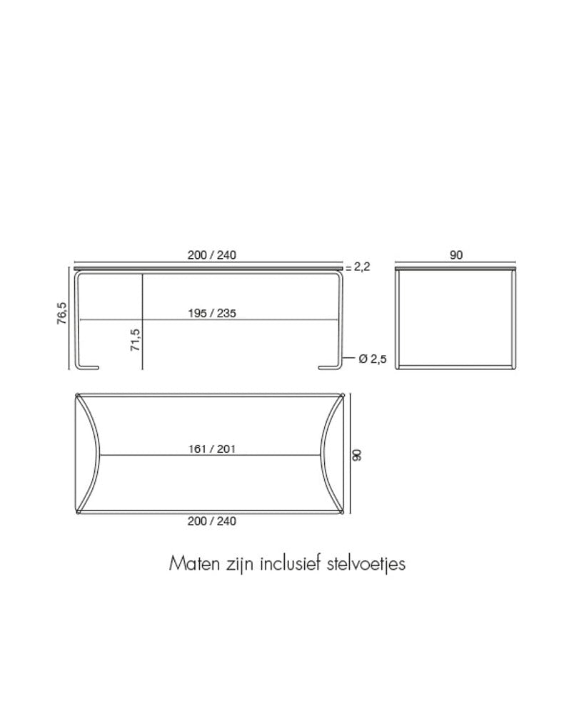 Gispen GT 1101 RH Eettafel - 200 cm