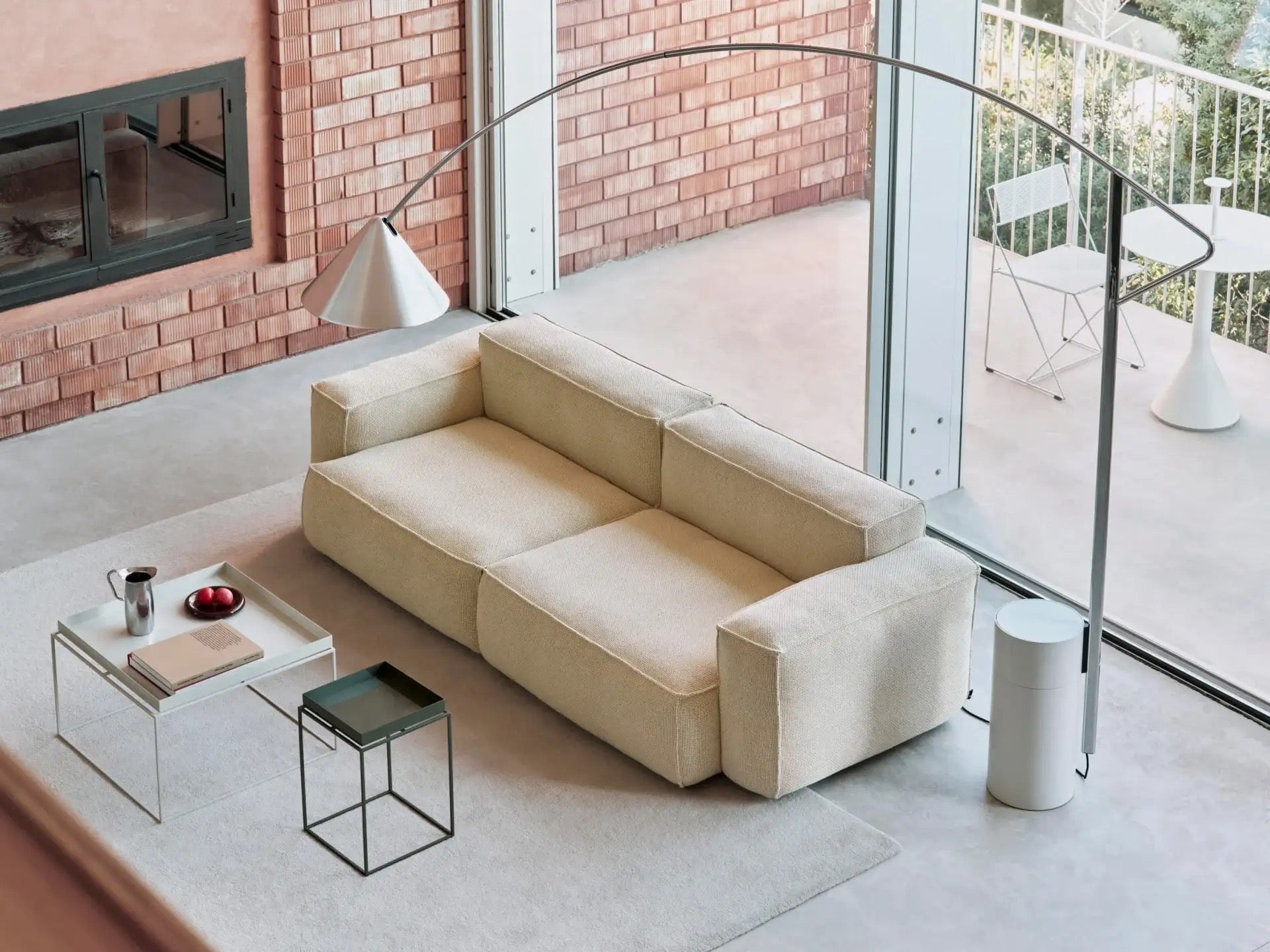 Hay Compass Floor Lamp - geborsteld aluminium