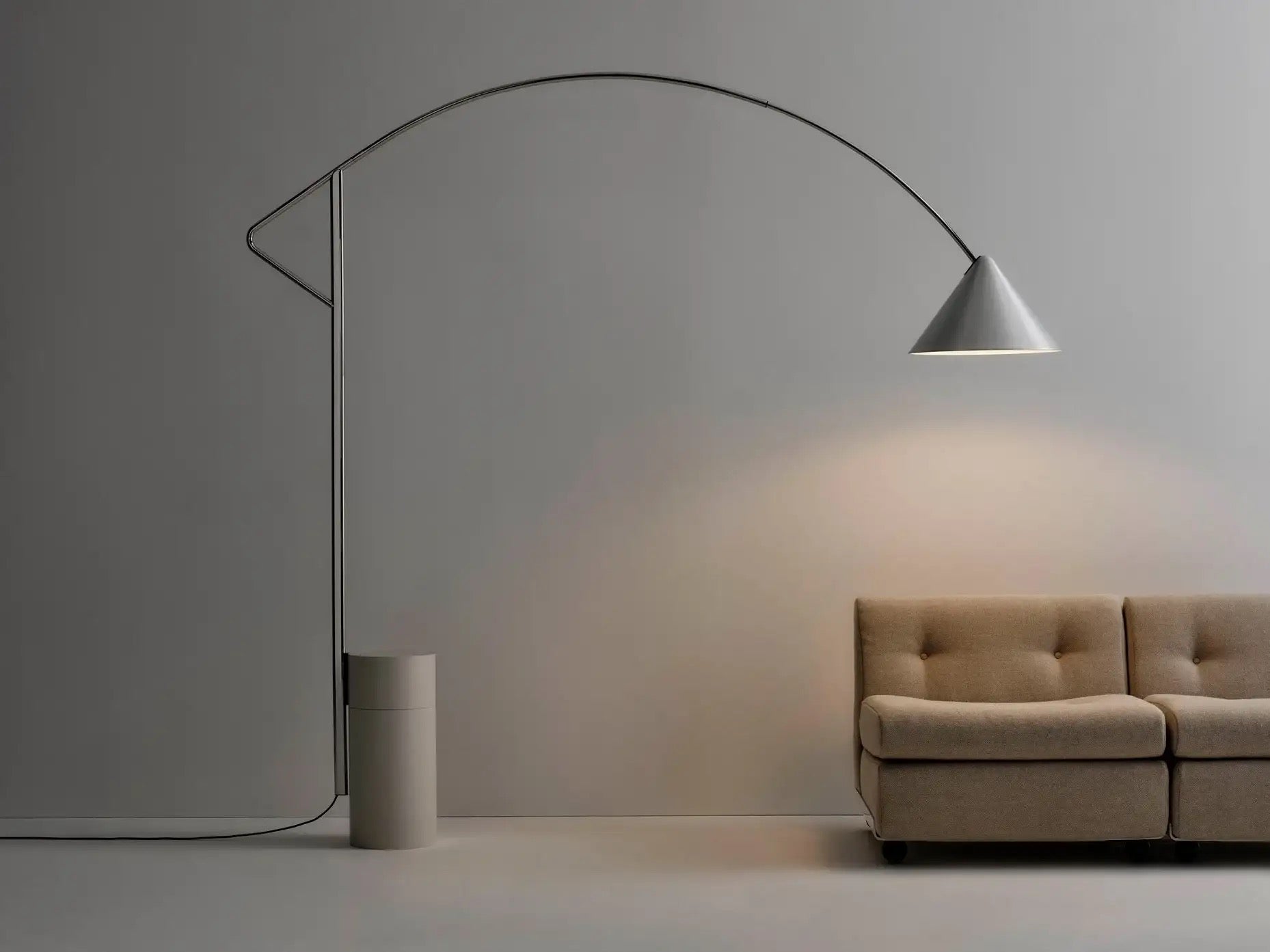 Hay Compass Floor Lamp - geborsteld aluminium